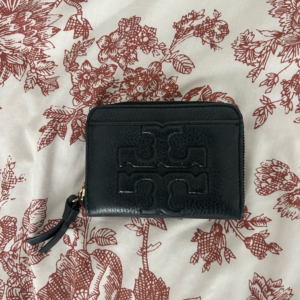Tory Burch Black Embossed Leather Wallet